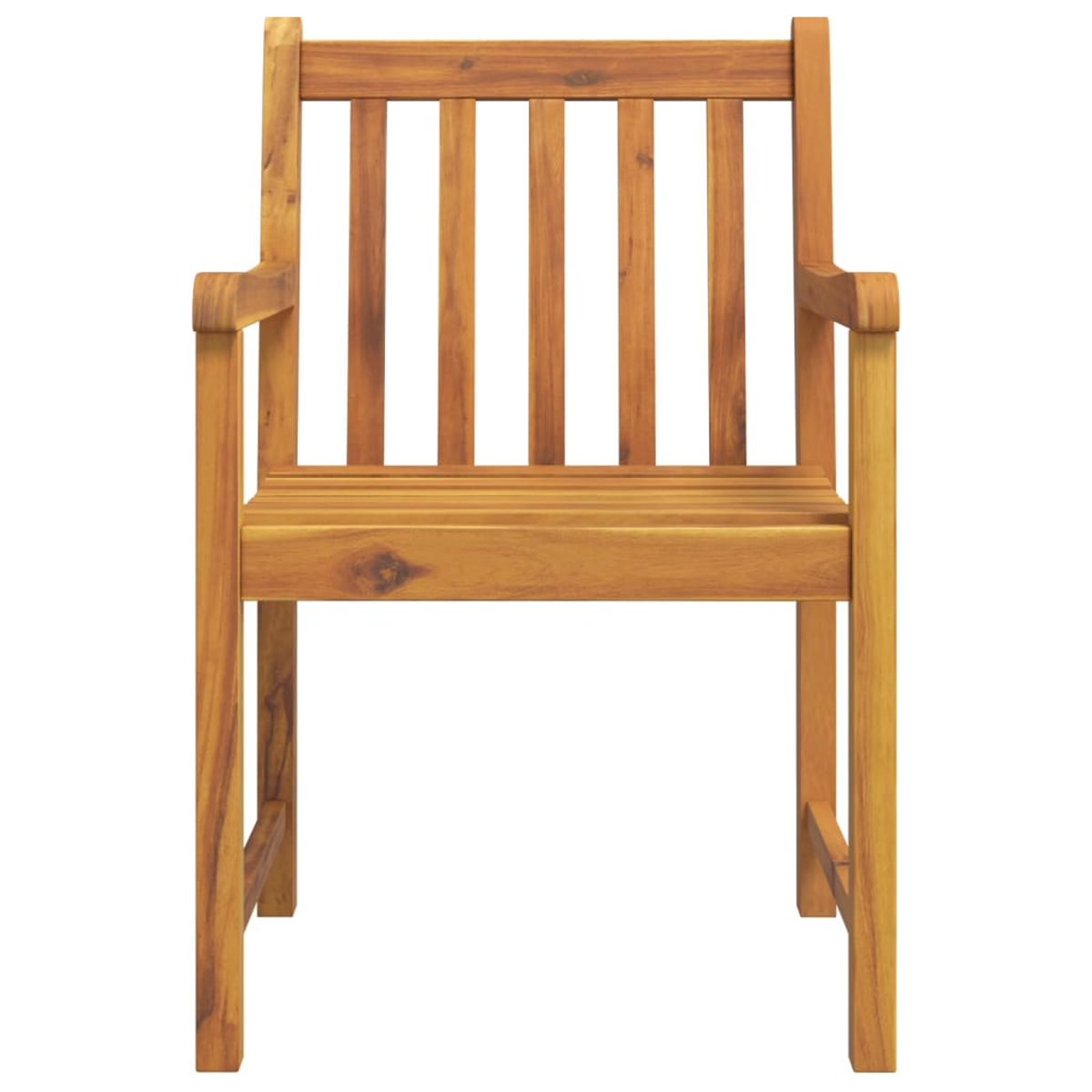Holzstuhl mit Armlehnen, natürliche Holzfarbe, isoliert auf Weiß.