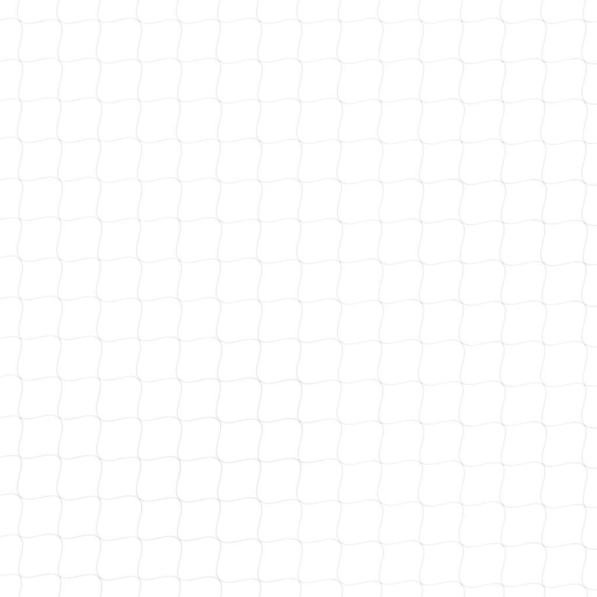 Nahaufnahme eines weißen Netzmusters. Das Netz ist ein quadratisches Gitter auf weißem Hintergrund.