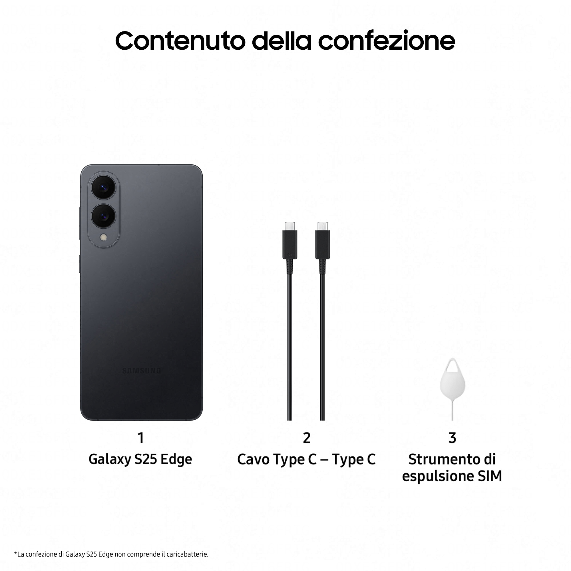 Smartfon z kablem i narzędziem do wysuwania karty SIM na białej powierzchni, z etykietami tekstowymi.