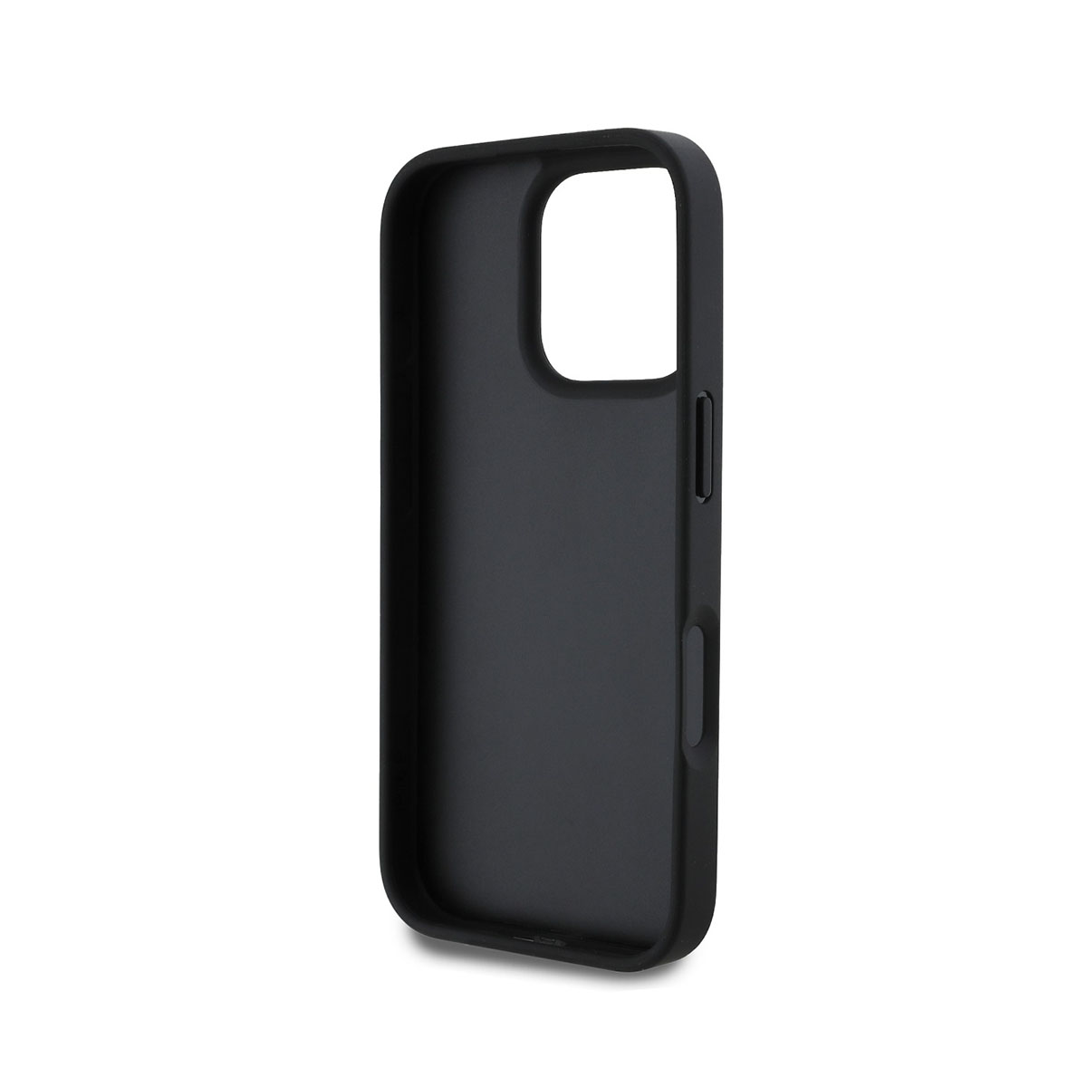 Custodia per telefono nera. La custodia è nera tinta unita.