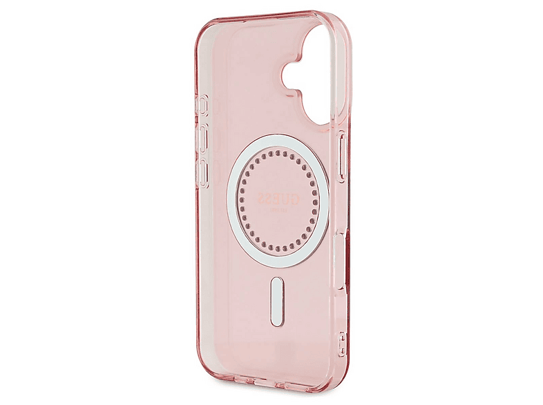CARCASA IPHONE 16 PRO CON BRILLO Y CARGA MAGSAFE COLOR ROSA