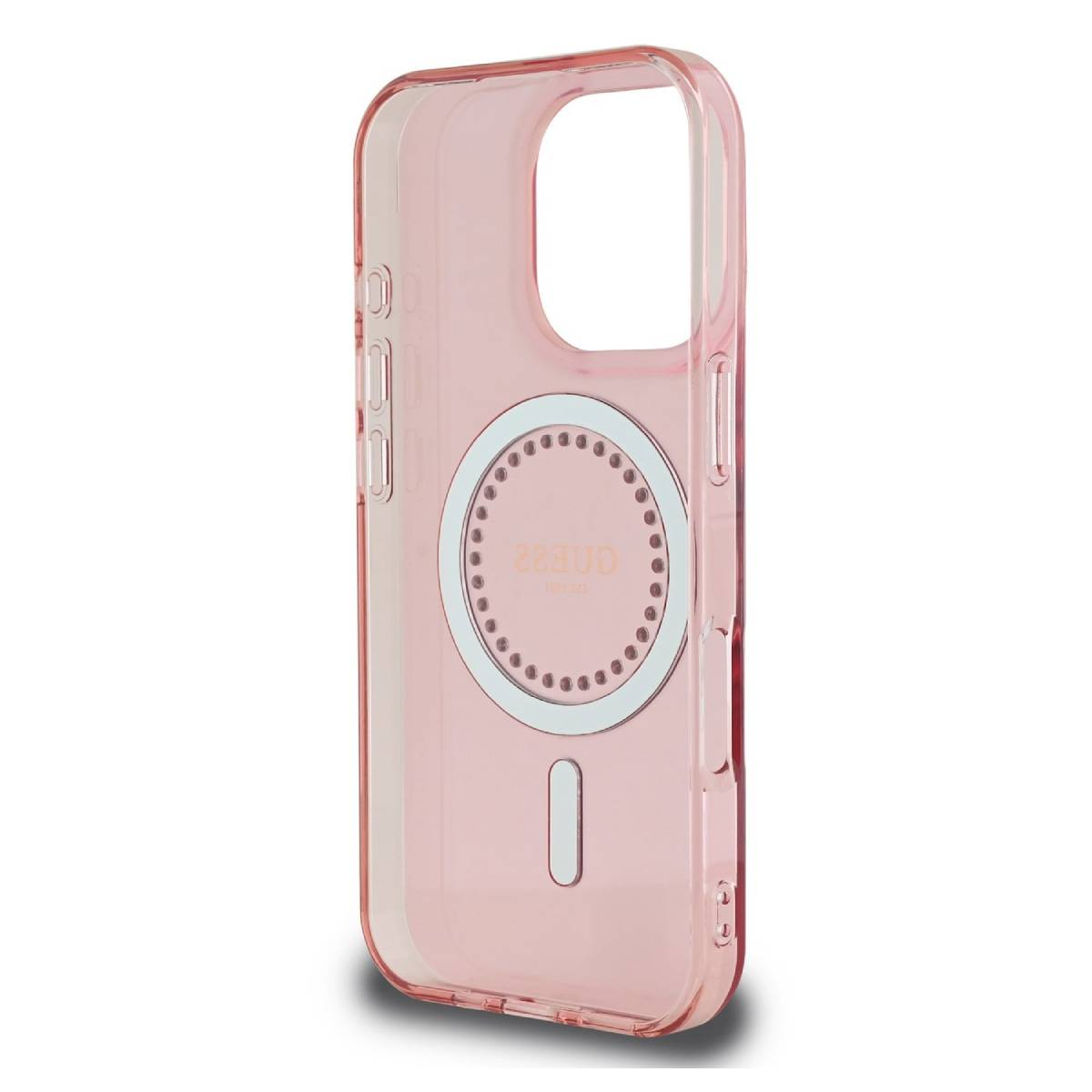 Guess Custodia con logo in poliuretano 4G per iPhone 14 Pro Max, rosa