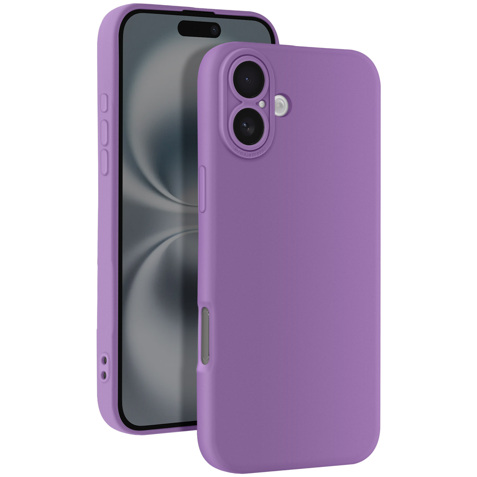Due custodie per telefono viola, con un telefono.
