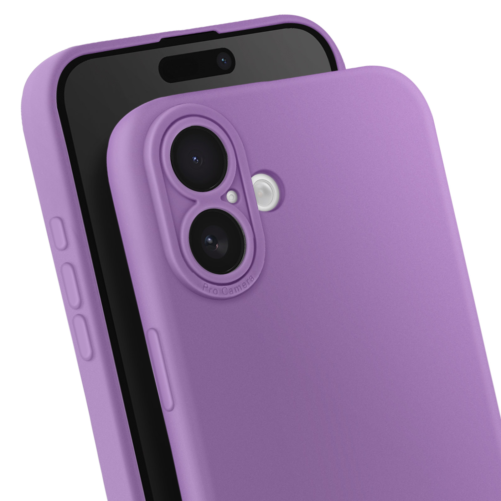 Primo piano di una custodia per telefono viola con telefono.