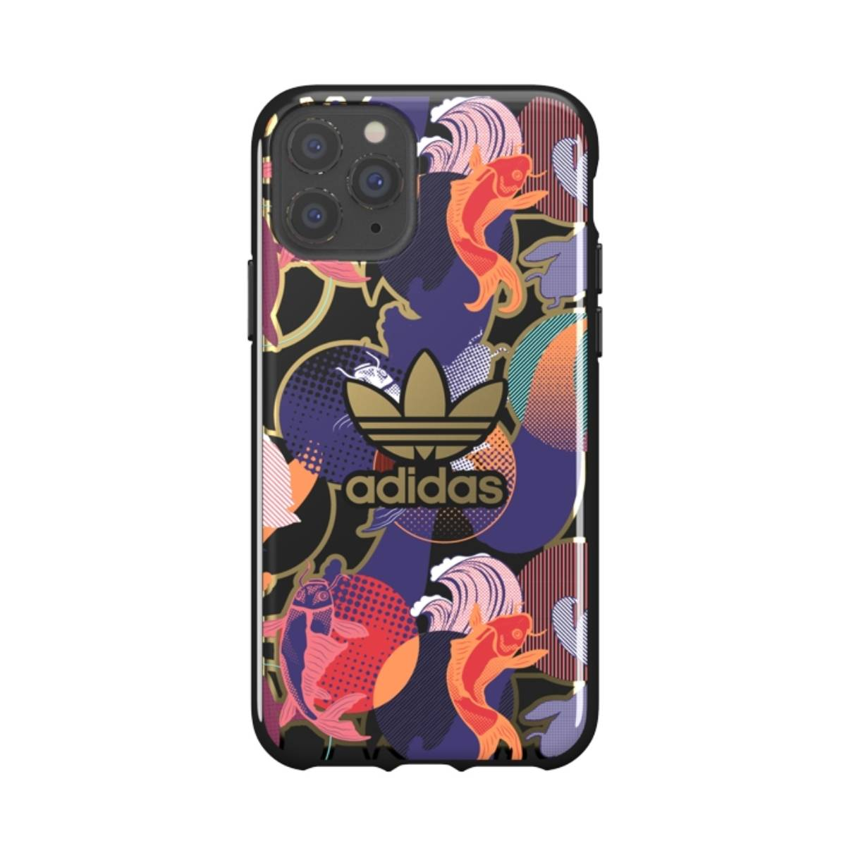 Custodia per telefono con logo Adidas e design colorato. La custodia copre il telefono.