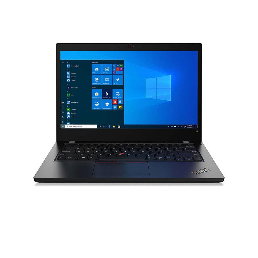 Laptop nero su sfondo bianco. Il display mostra il desktop di Windows con varie icone di app.