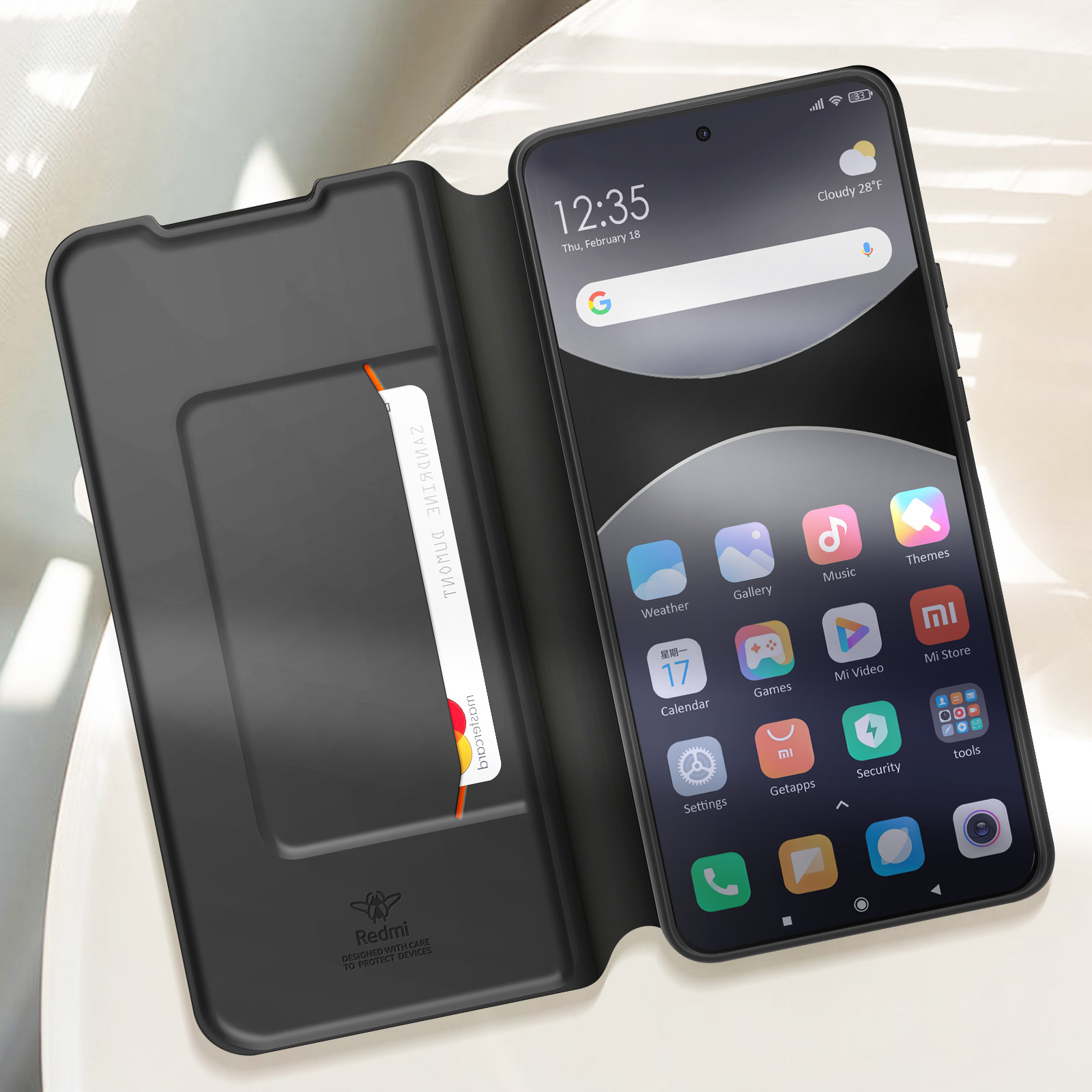 Custodia A Libro Verco Per Xiaomi Redmi 12 (4G) – Portafoglio In Pelle Sintetica Con Supporto E Chiusura Magnetica (Nero) - 4