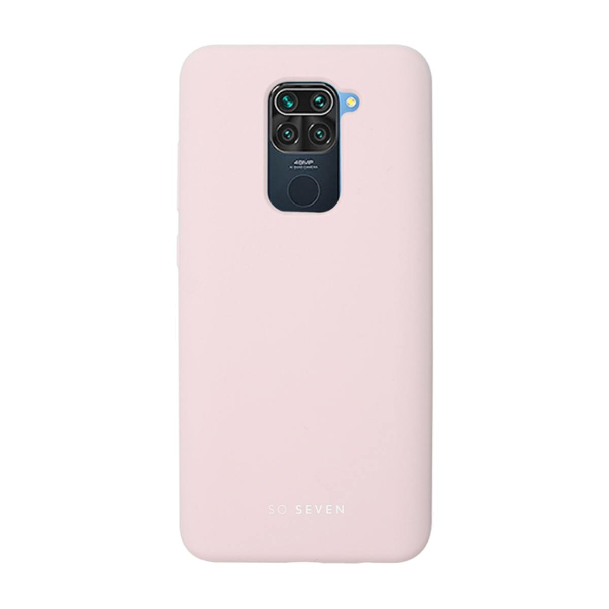Custodia rosa con superficie vuota. Il telefono è nella custodia.