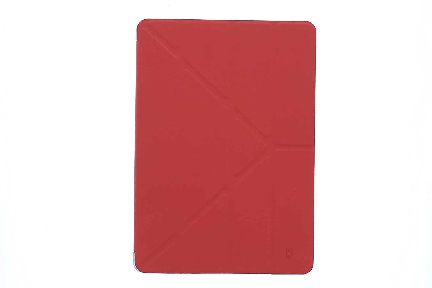 Custodia rossa, stile origami. Sfondo bianco.