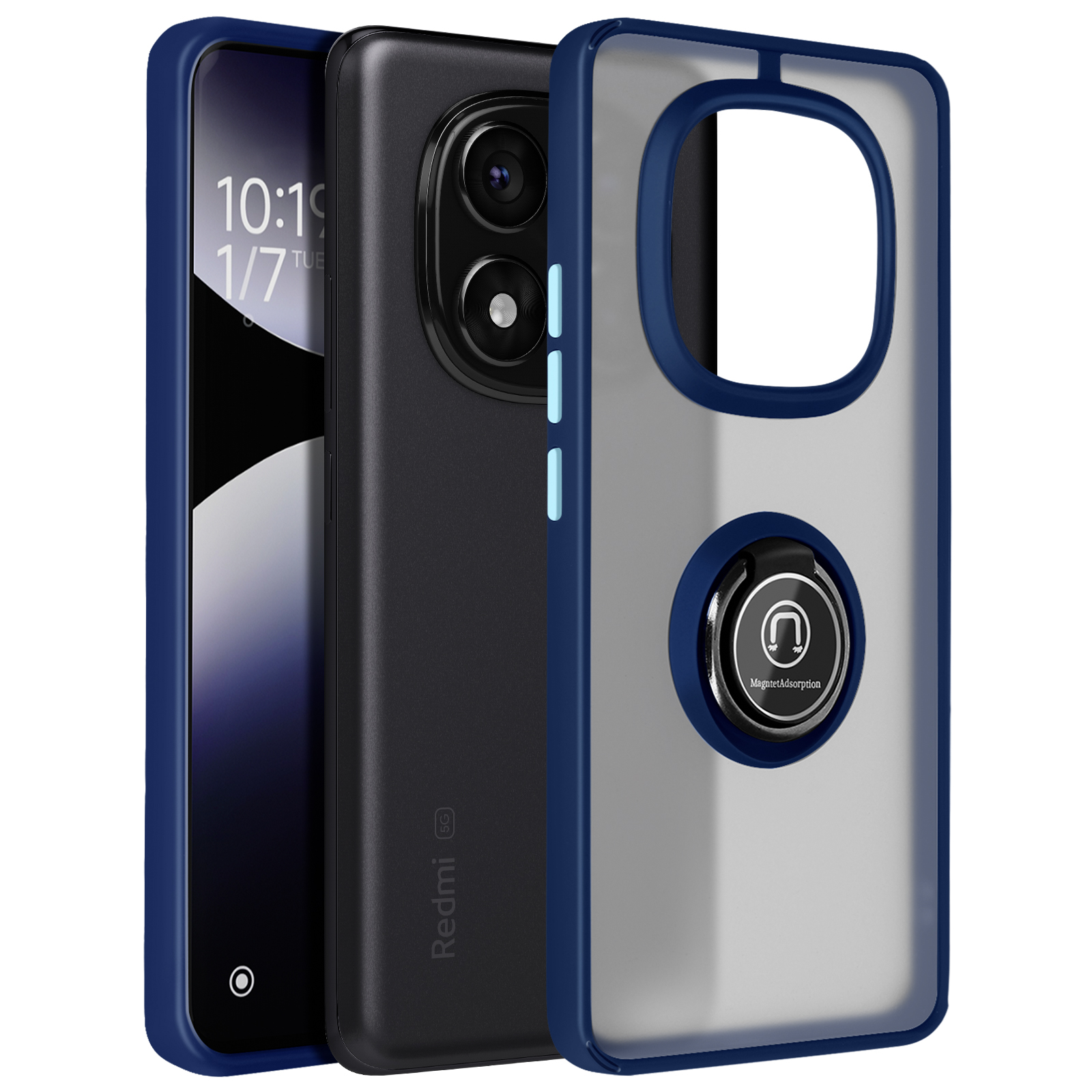 Case Protettiva Magnetica Per Auto YUEQIAN Cover Per Xiaomi Redmi Note 14 Pro 5G/Poco X7 5G, Lente Custodia Con Supporto Magnetico