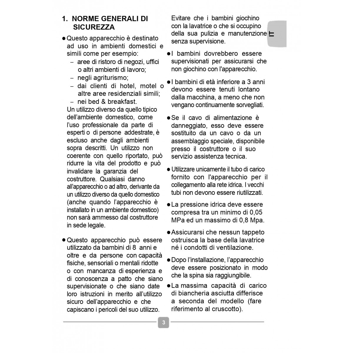 Dokument z instrukcjami bezpieczeństwa użytkowania urządzenia: zasady ogólne, bezpieczeństwo dzieci i wskazówki dotyczące konserwacji.