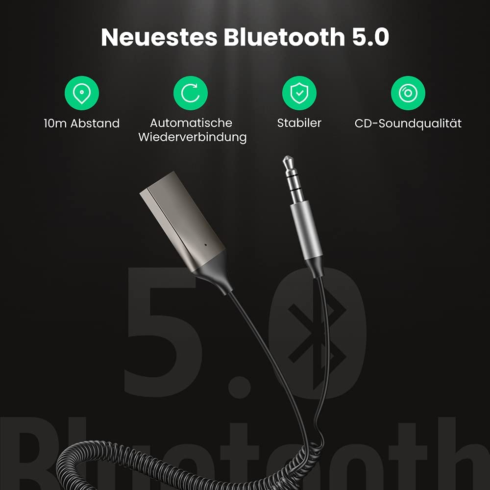Adapter mit 3,5-mm-Klinke. Merkmale: 10m Reichweite, automatische Wiederverbindung, stabil und CD-Klangqualität.