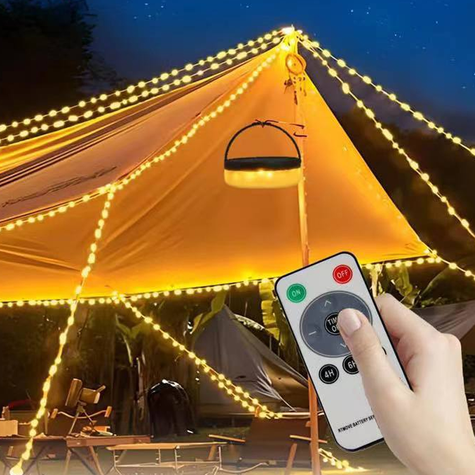 JEDBESETZT Solar-Lichterkette 22m mit 8 Modi, Zweifarbig LED-Tischleuchte |  SATURN