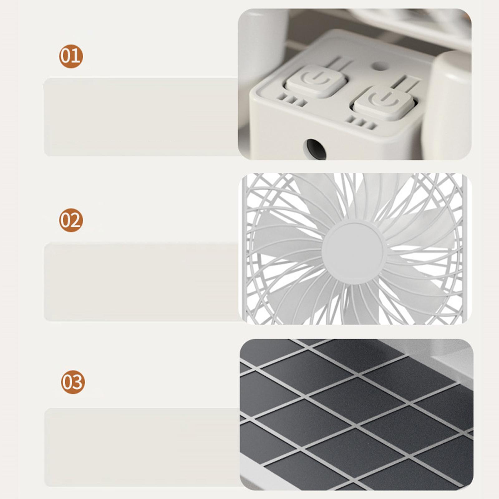 Nahaufnahme eines weißen Produkts mit zwei Knöpfen und einem Ventilator. Die Lüfterflügel sind weiß.