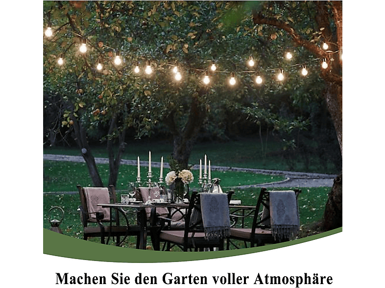 MARKETHAVEN Solar-Lichterkette, 50 LED Licht Glühlampen 30M LED-Tischleuchte