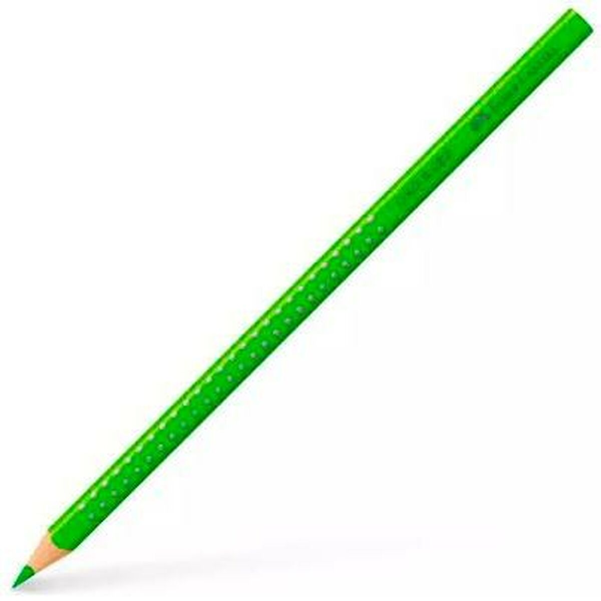 Grüner Bleistift mit weißen Punkten. Der Text 