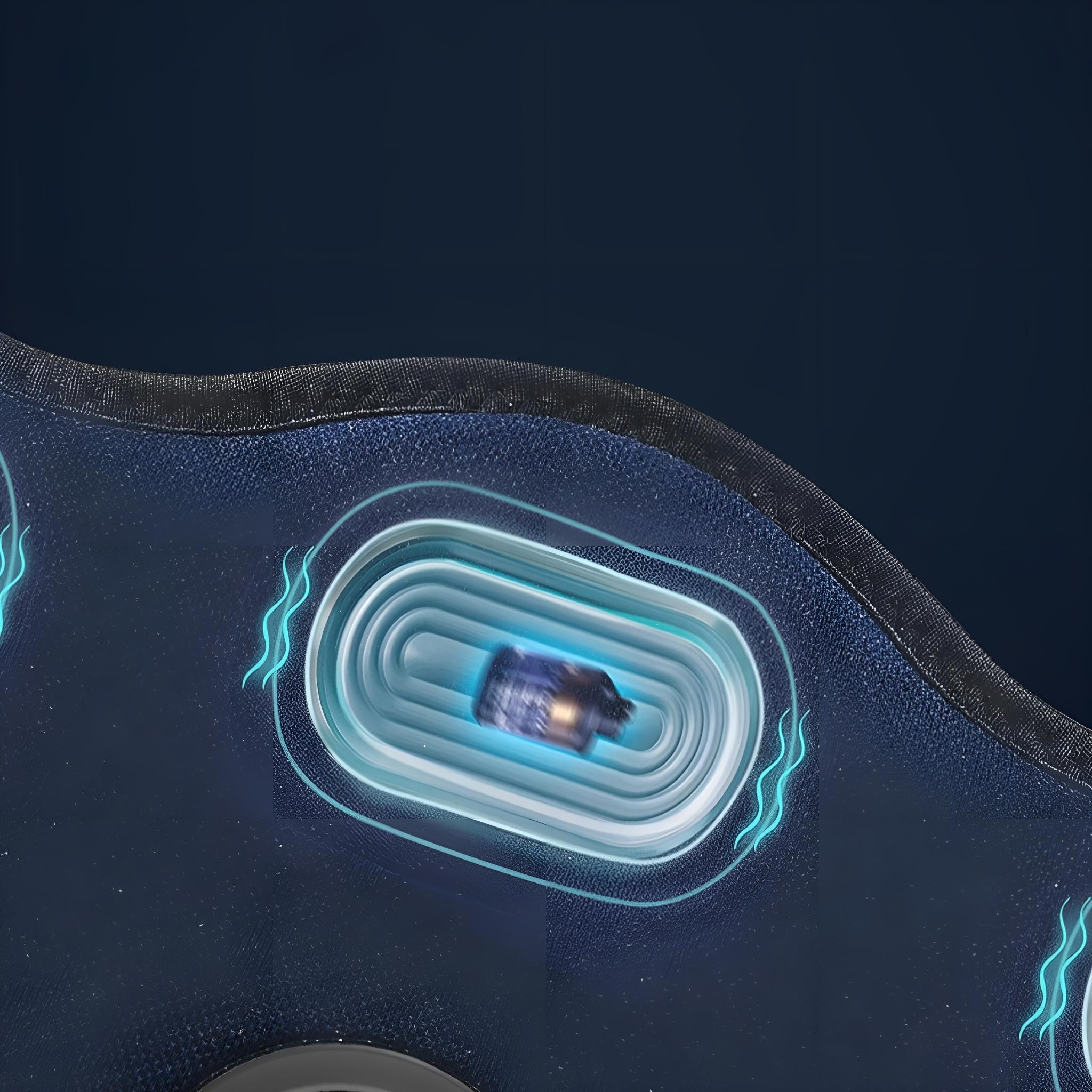 Nahaufnahme eines Vibrationsmassagegeräts. Blauer Hintergrund.