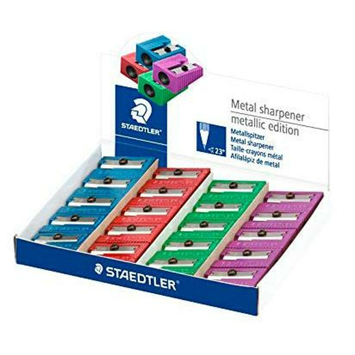 Eine Displaybox mit mehreren farbigen Anspitzern.