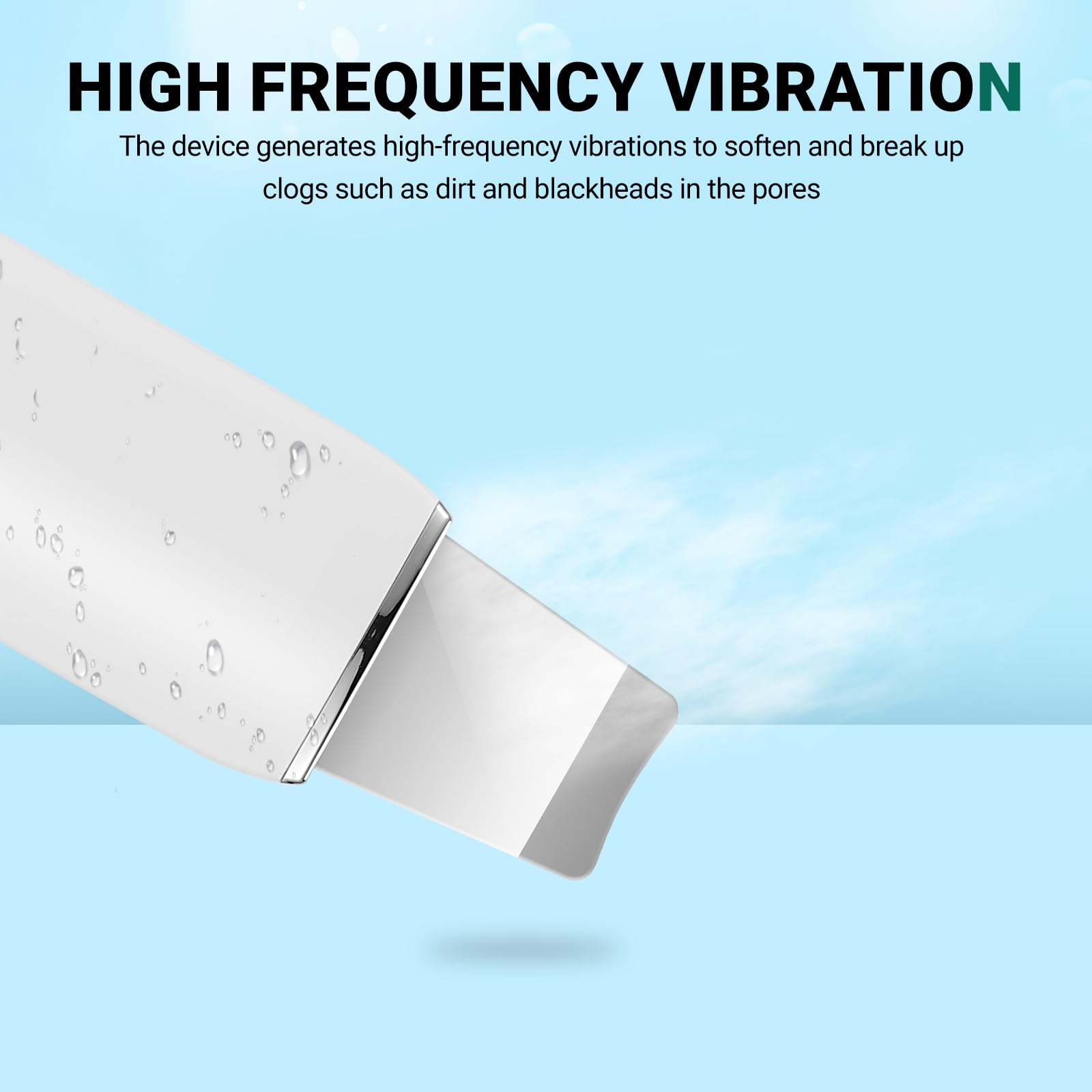 vibration apple ausschalten MARKETHAVEN Skin Scrubber Ultraschall, 5 Modi Peeling Gesichtssauna Weiß