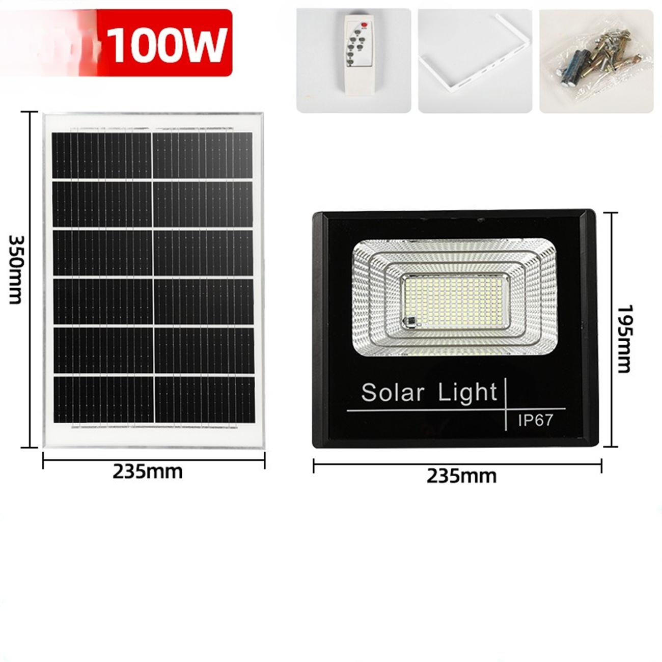 Solarpanel und Solarlicht. Das Panel ist schwarz mit weißem Rahmen. Das Licht ist schwarz und hat ein weißes Licht.
