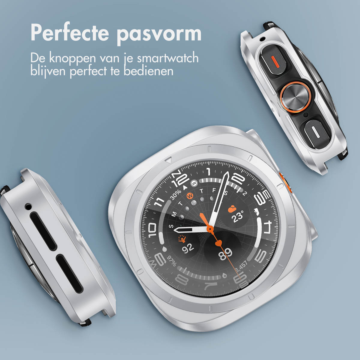 Watch components: watch face, parts of a silver case.