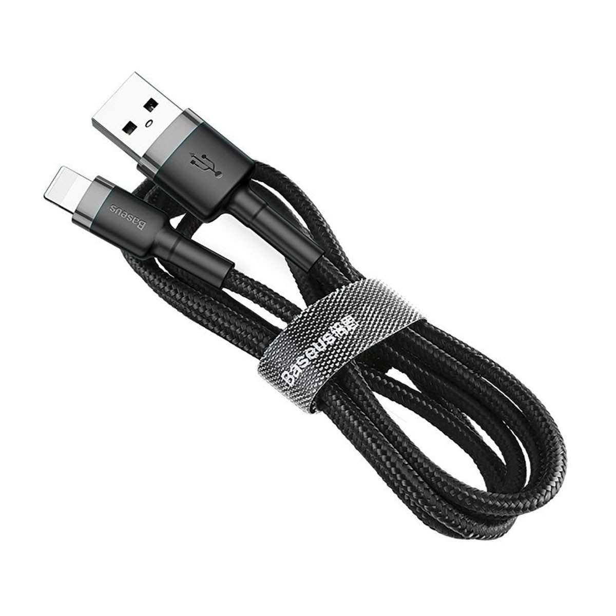 Czarno-biały kabel USB-C do lightning z paskiem Baseus.