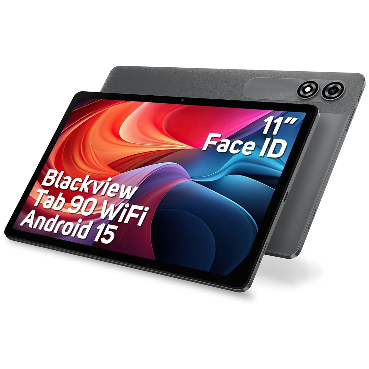 Tablet Blackview Tab 90 WiFi, che mostra la parte anteriore e posteriore.