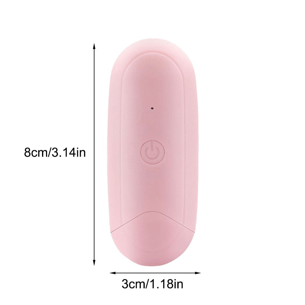 Rosa elektronisches Gerät. Abmessungen: 8cm/3,14in x 3cm/1,18in. Weißer Hintergrund.