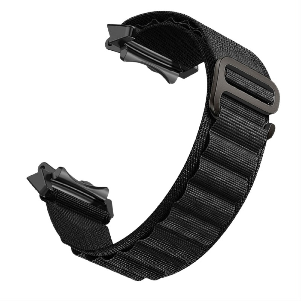 Un cinturino nero con chiusura magnetica.