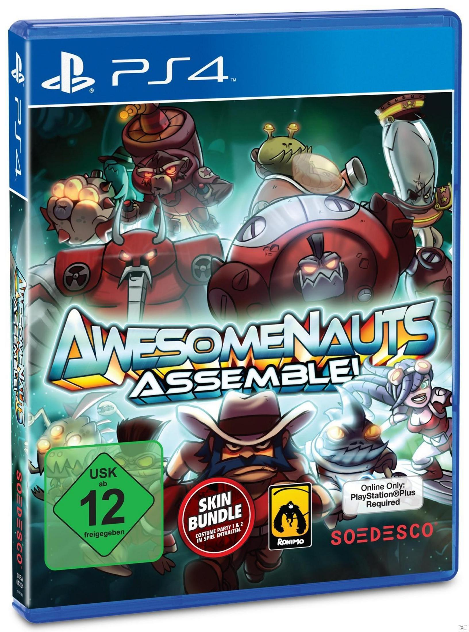 Awesomenauts Assemble! Videospielhülle. Das Spiel hat Zeichentrickfiguren.