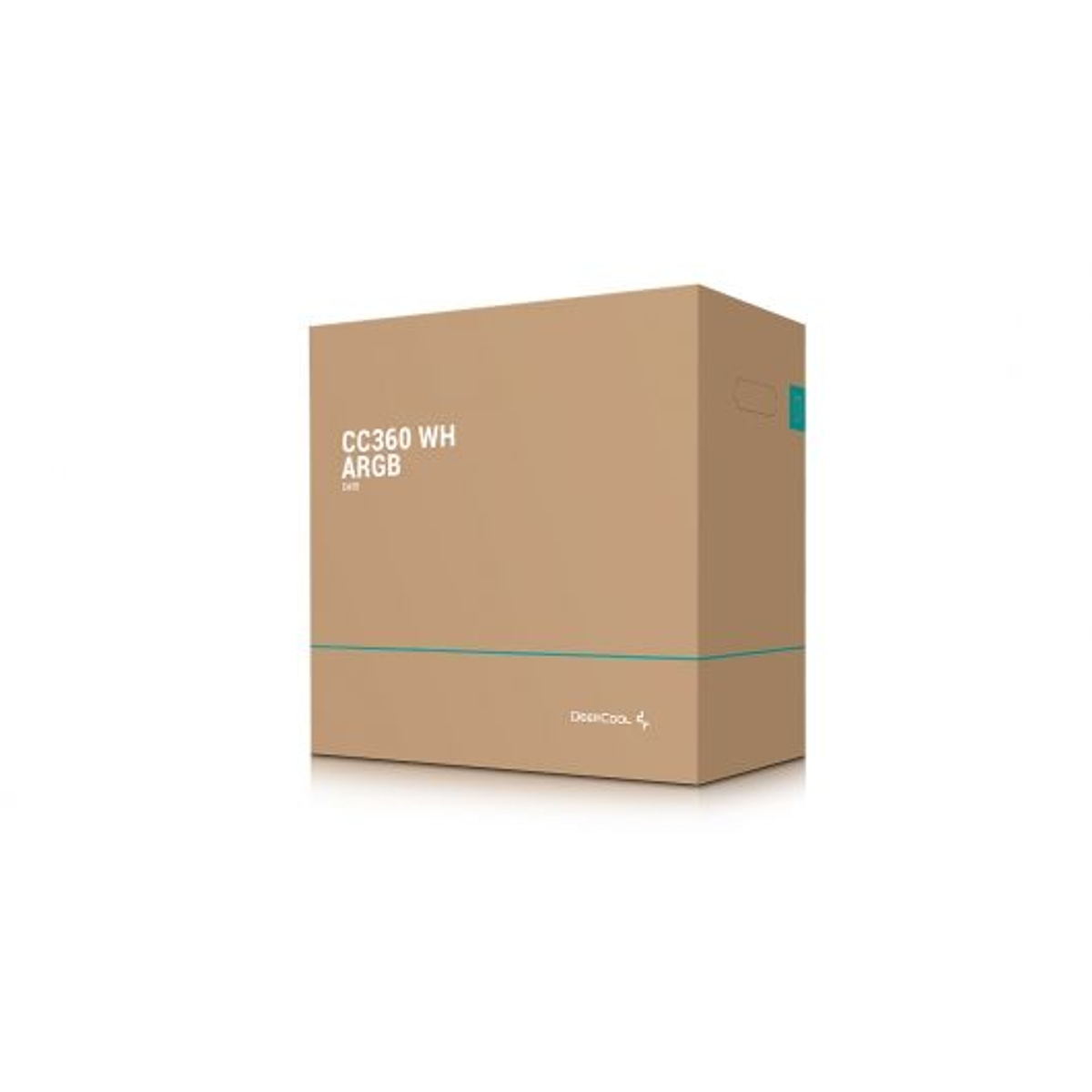Brązowe kartonowe pudełko z etykietą CC360 WH ARGB. Pudełko znajduje się na białym tle.