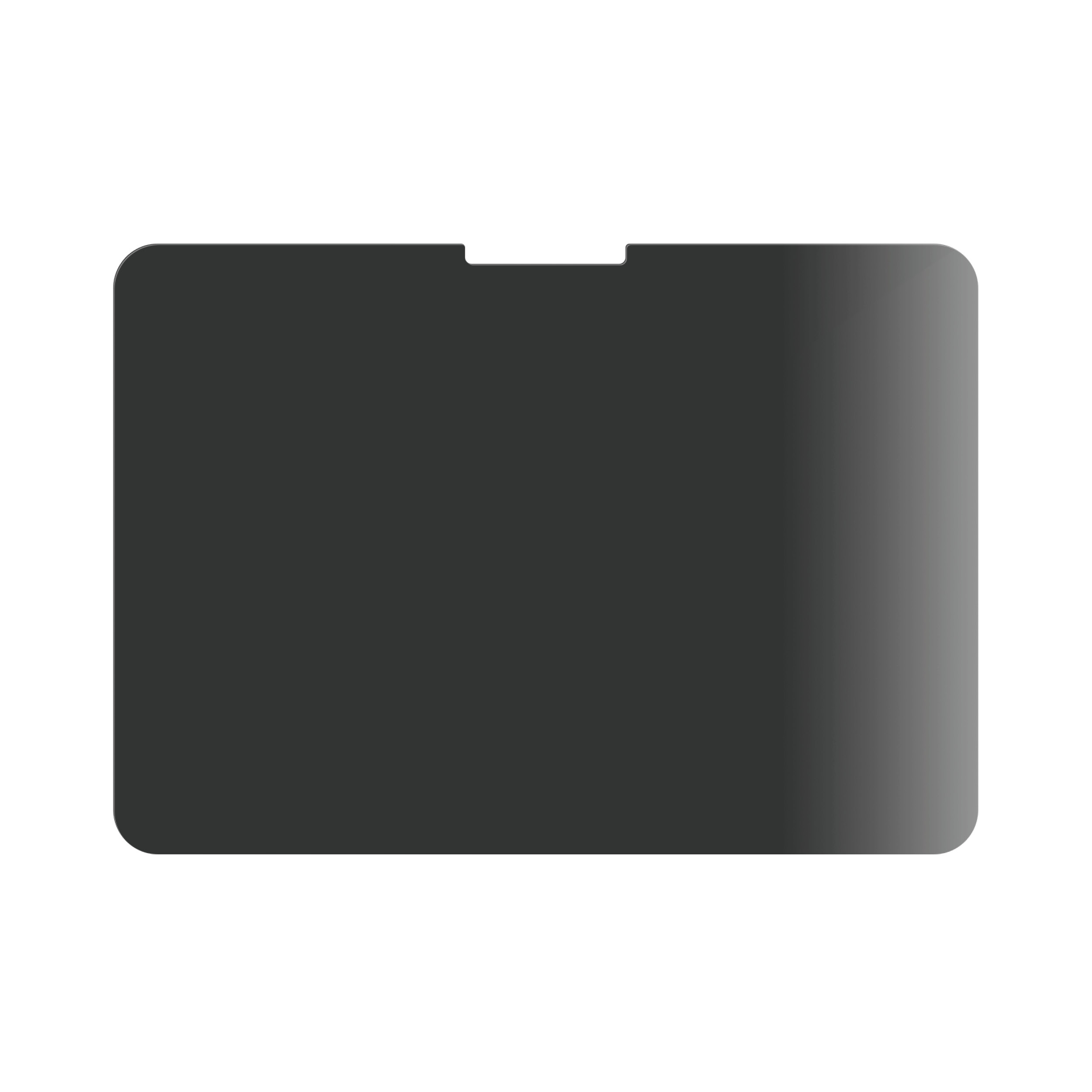 A solid, dark gray screen protector for a rectangular device. The background is white.
