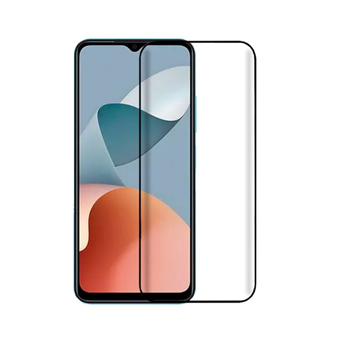 Smartfon z ochraniaczem ekranu, pokazujący ekran telefonu i oddzielny ochraniacz.