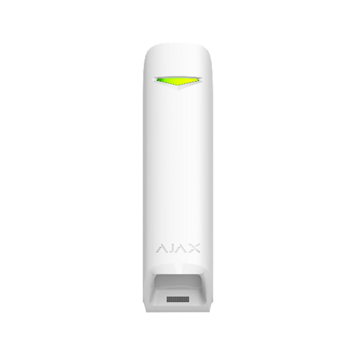 Sensor de seguridad blanco y rectangular, con la marca 'AJAX' en la parte inferior.