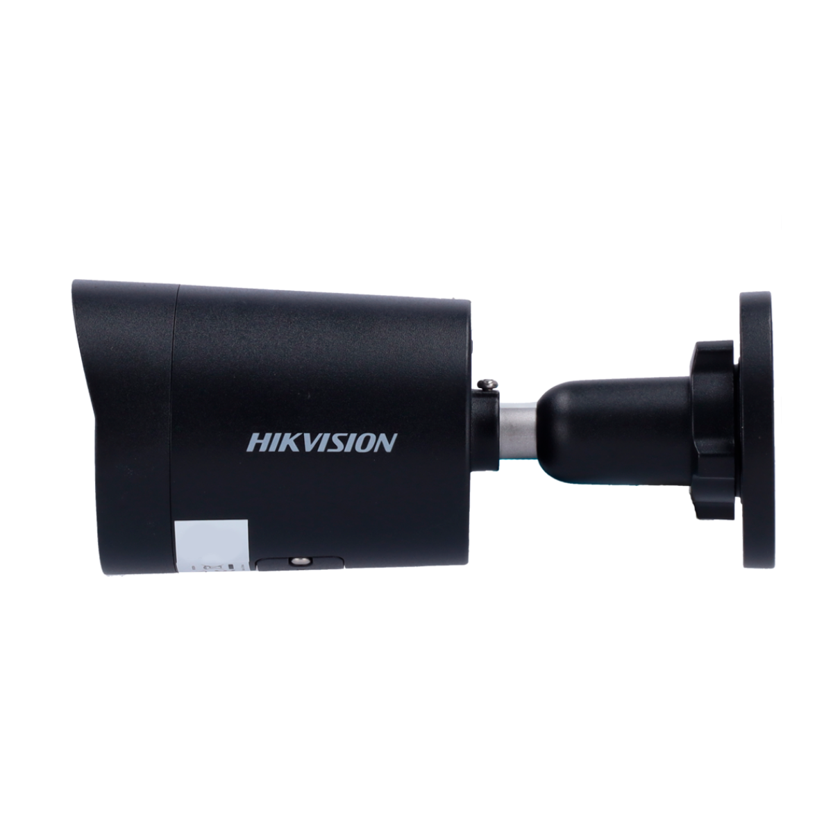 Czarna kamera bezpieczeństwa z obiektywem i słowem HIKVISION z boku.
