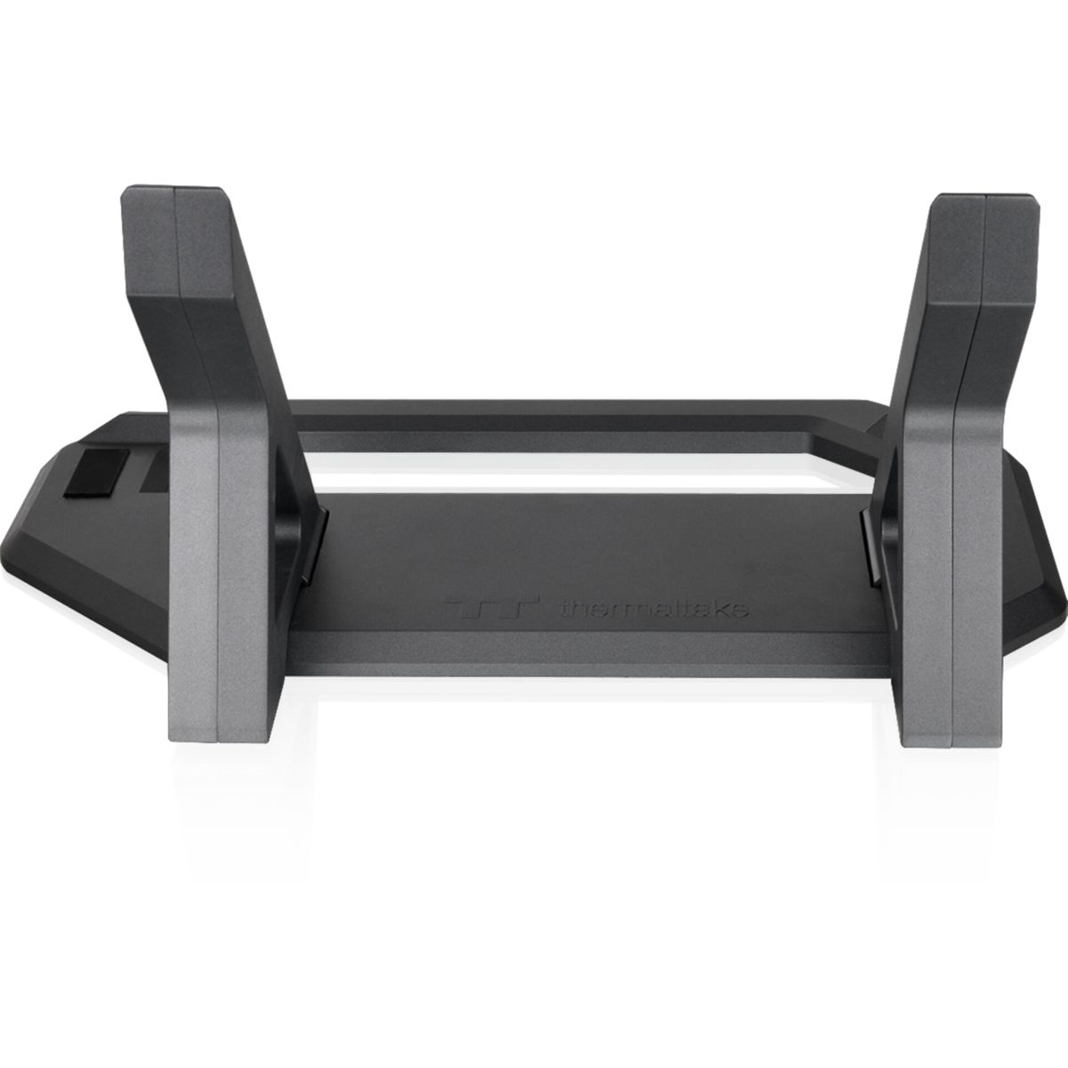 Supporto per componenti per computer Thermaltake nero e grigio, supporti angolati.