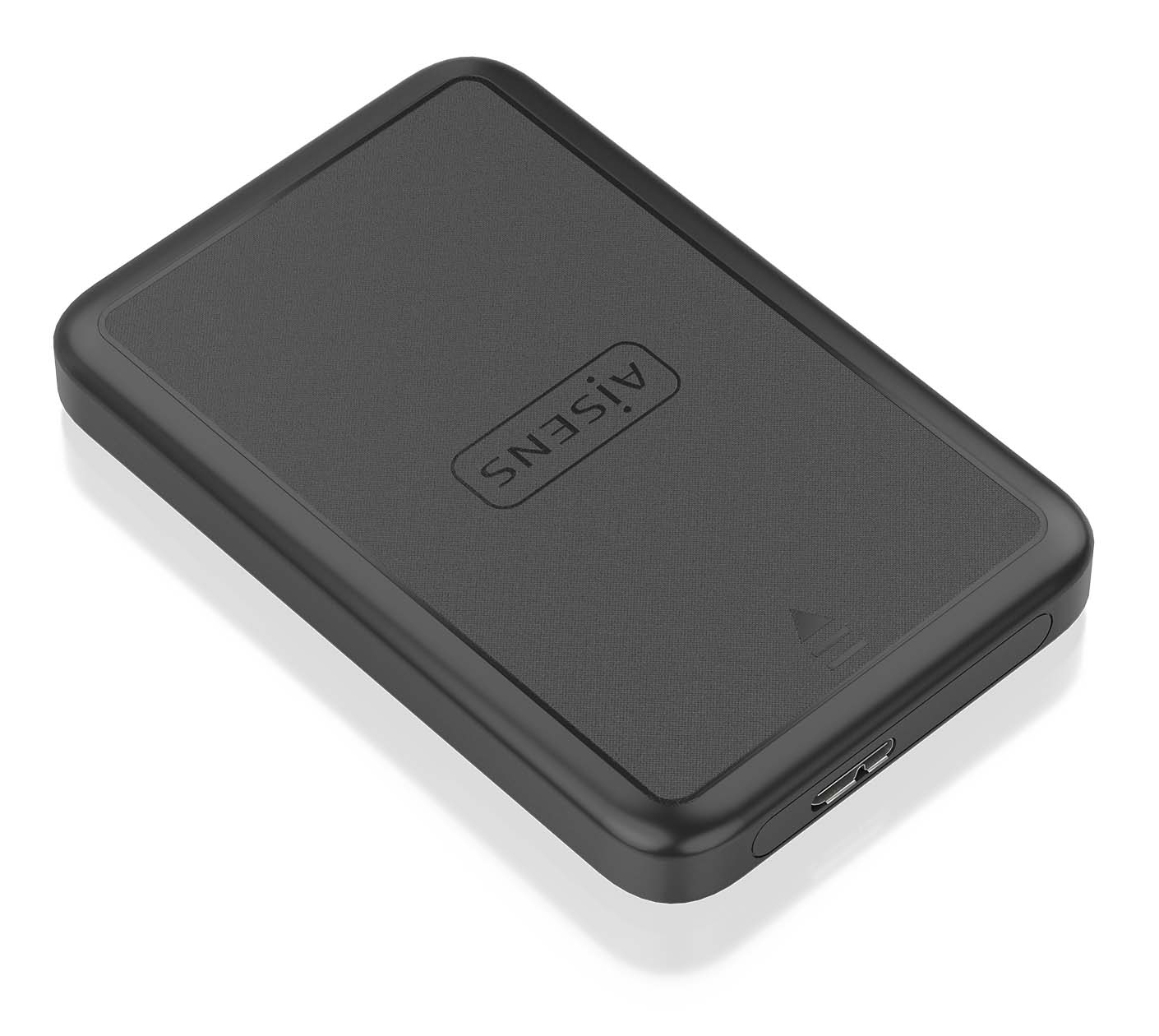 Dispositivo nero, rettangolare con la scritta 'aizens'. Ha una porta USB e un simbolo a freccia.