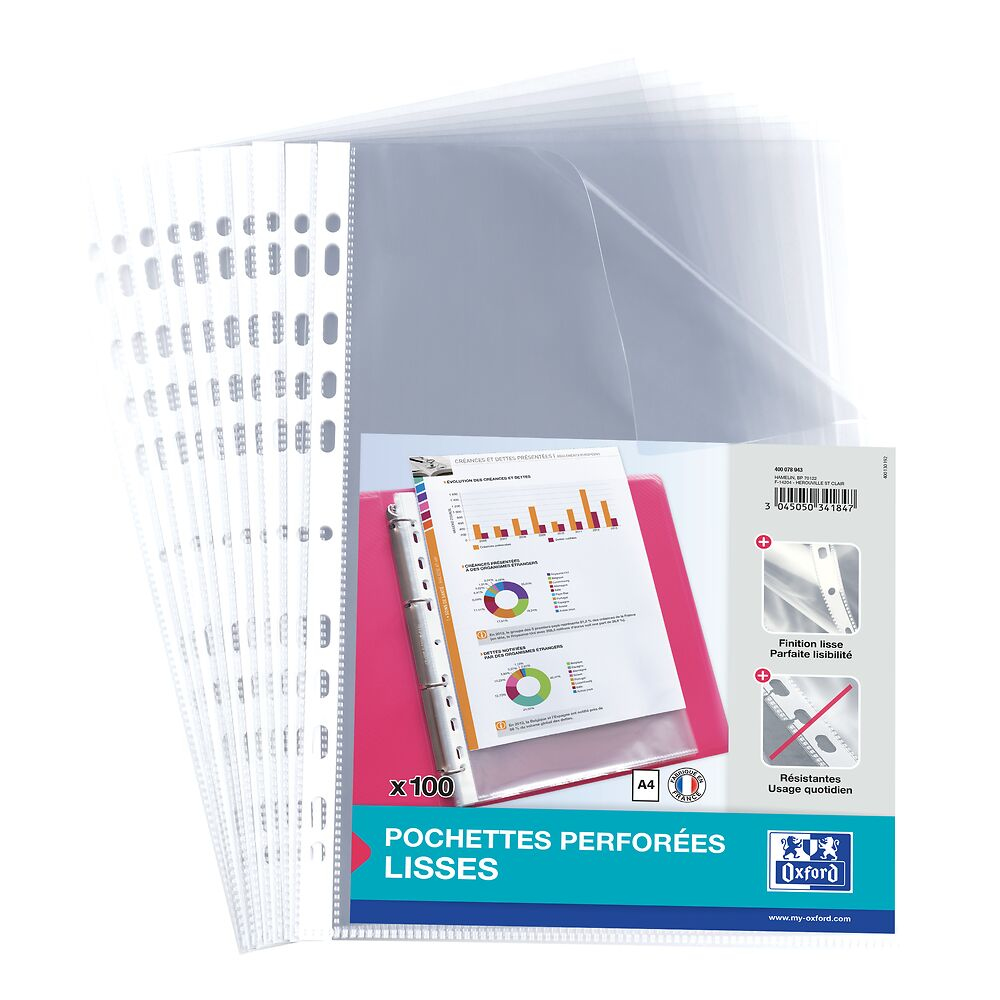 Opakowanie perforowanych arkuszy A4 z różowym dokumentem.