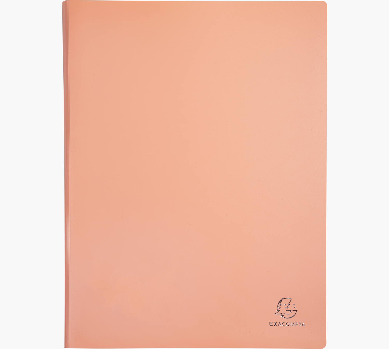 Pomarańczowa plastikowa teczka na dokumenty z logo Exacompta w prawym dolnym rogu.