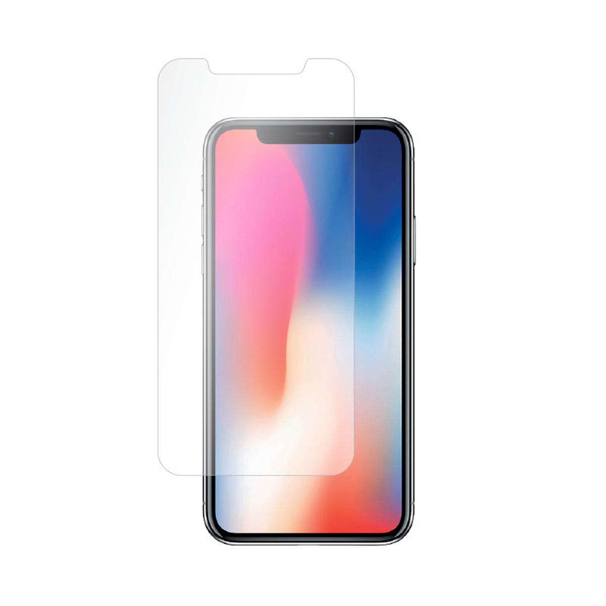 Telefono con protezione schermo applicata, con una protezione schermo bianca.
