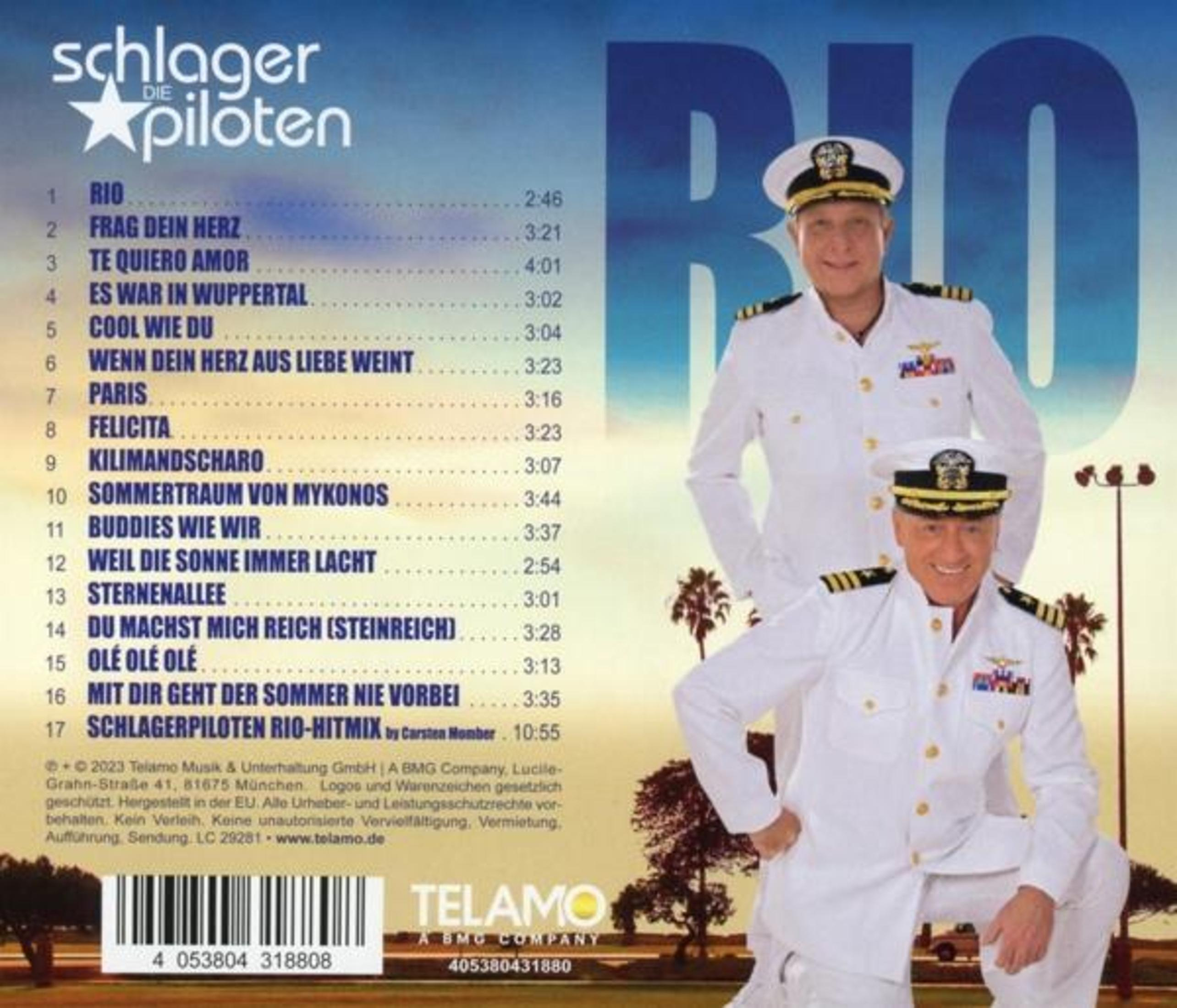 Albumcover mit zwei Männern in weißen Uniformen. Titelliste und Logo.