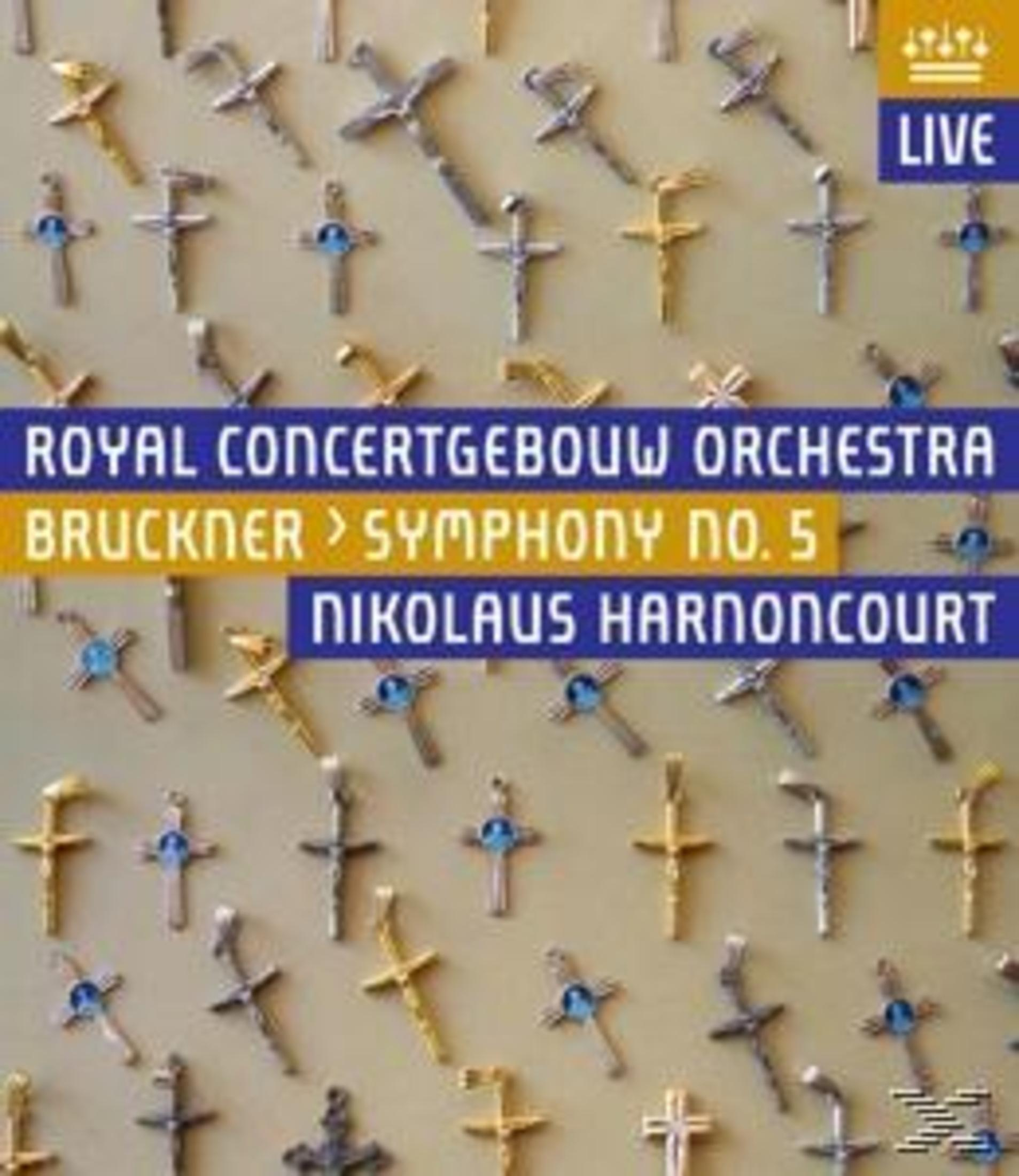 RCO Live Albumcover. Viele goldene Kreuze, Text über die Musik.