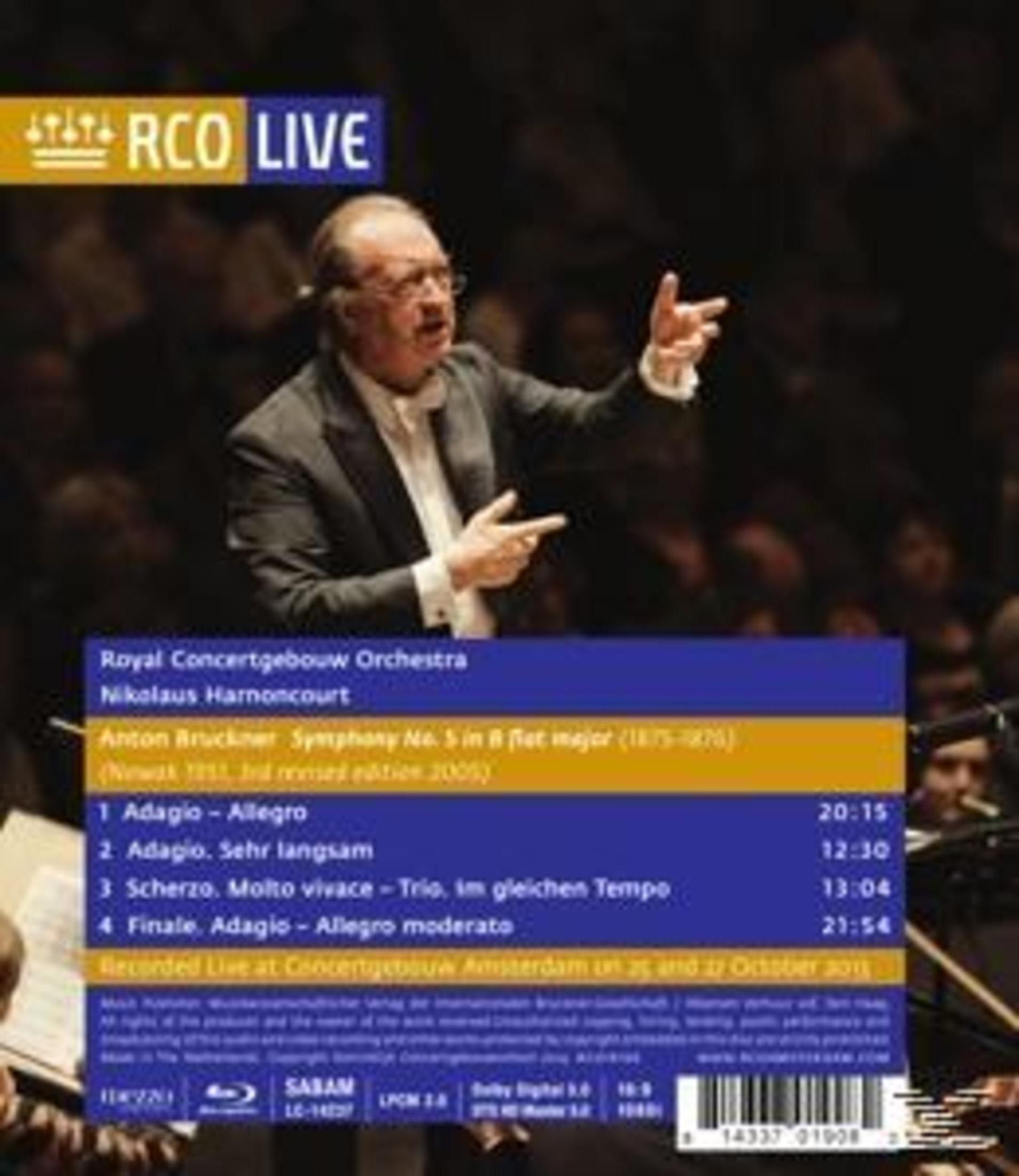 RCO Live Albumcover. Dirigent gestikuliert, Text über die Musik.