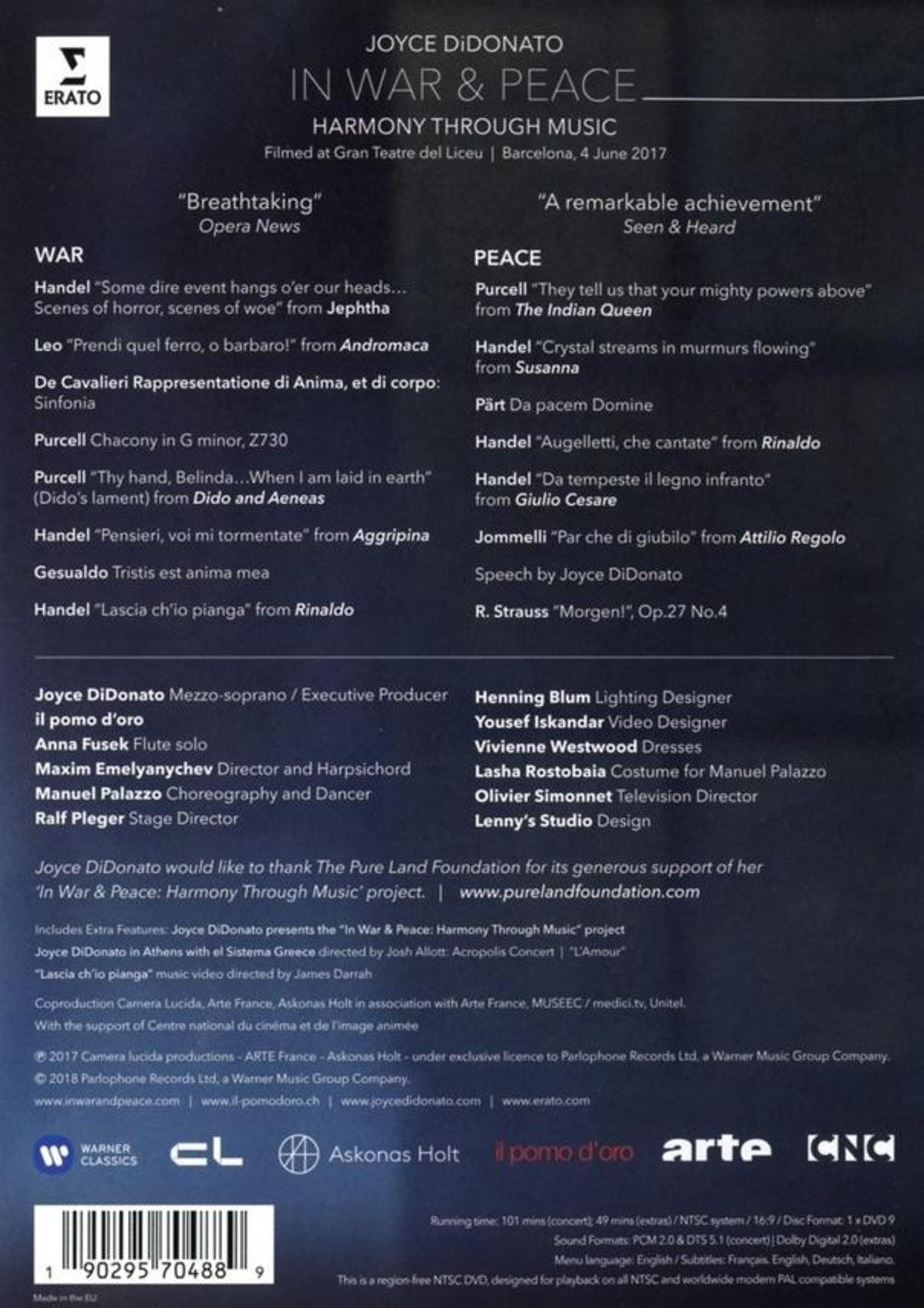 Pudełko DVD z tekstem o operze i szczegółami jej wykonania. Zawiera obrazy.