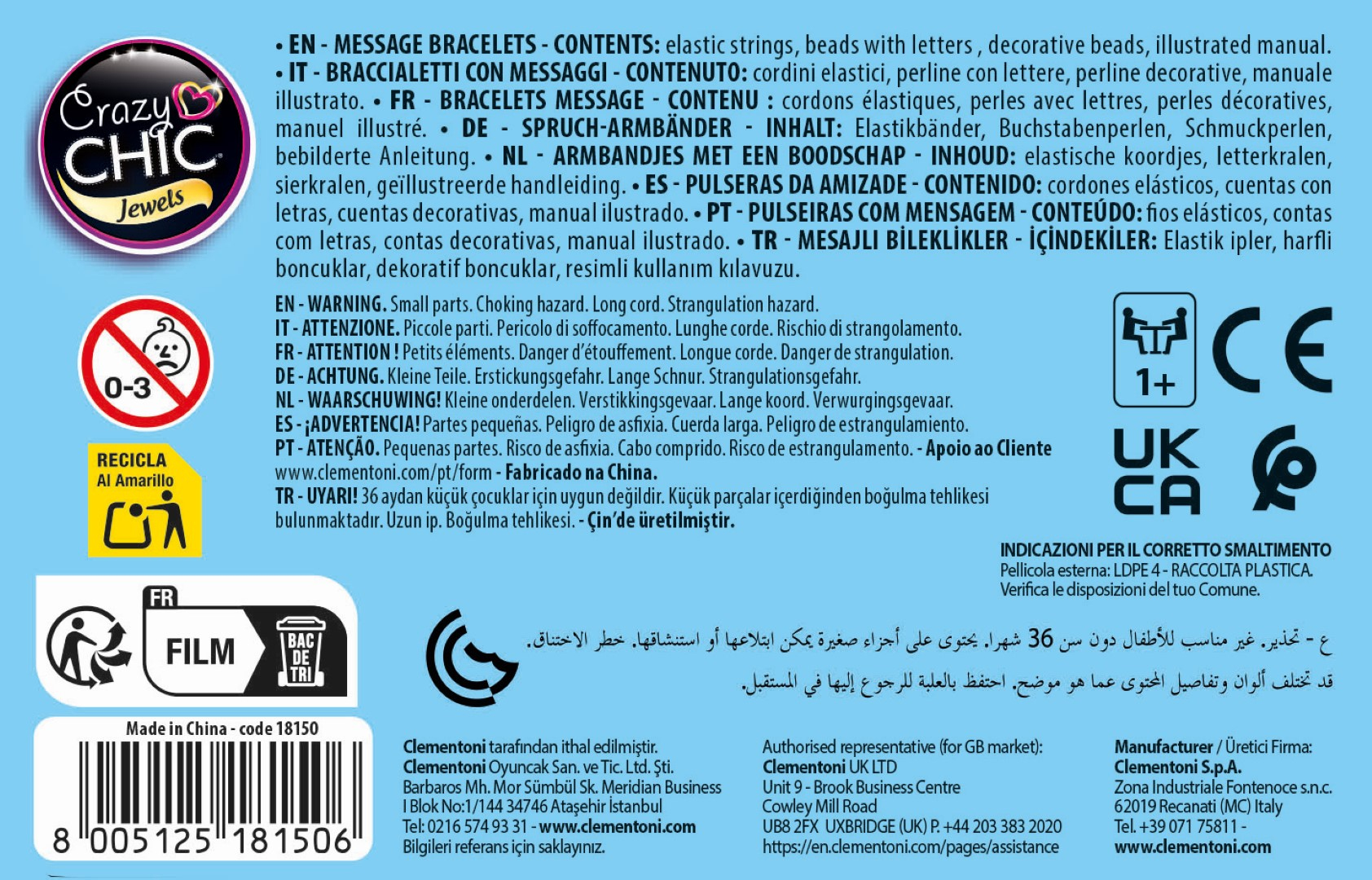 Opakowanie z instrukcjami i ostrzeżeniami.