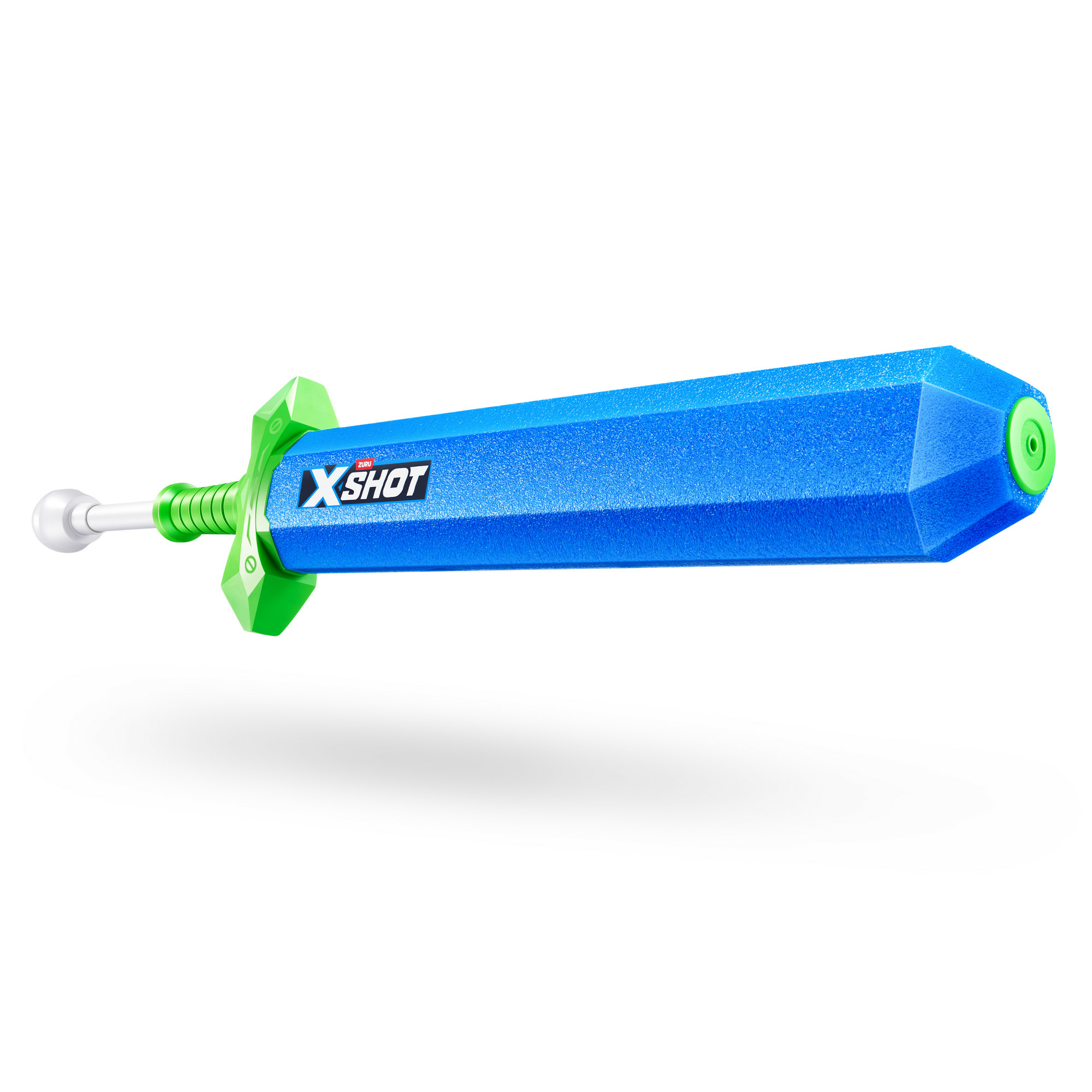 Pistola ad acqua X-Shot blu e verde a forma di spada.