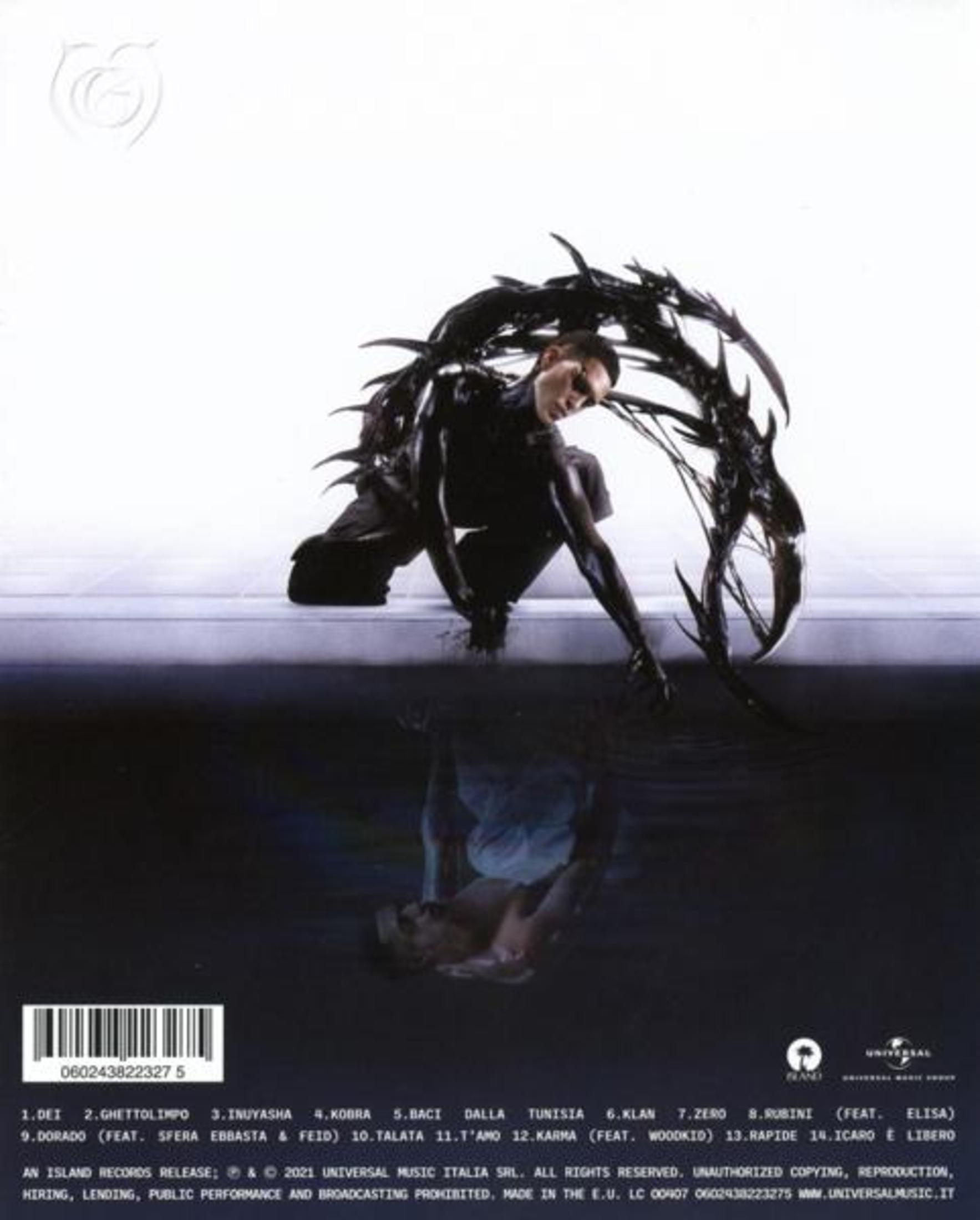 Copertina dell'album con una persona in abito nero che emerge dall'acqua. Bianco e nero con un tema scuro.