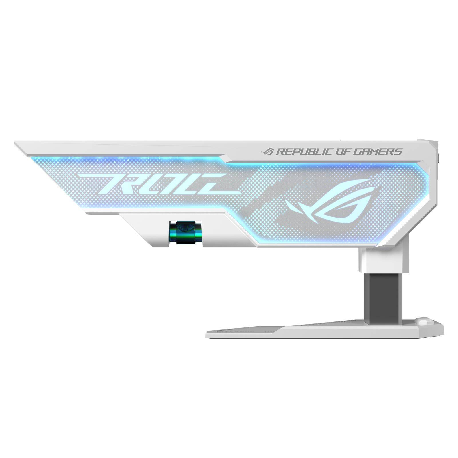 Componente gaming bianco e blu con il logo Republic of Gamers.