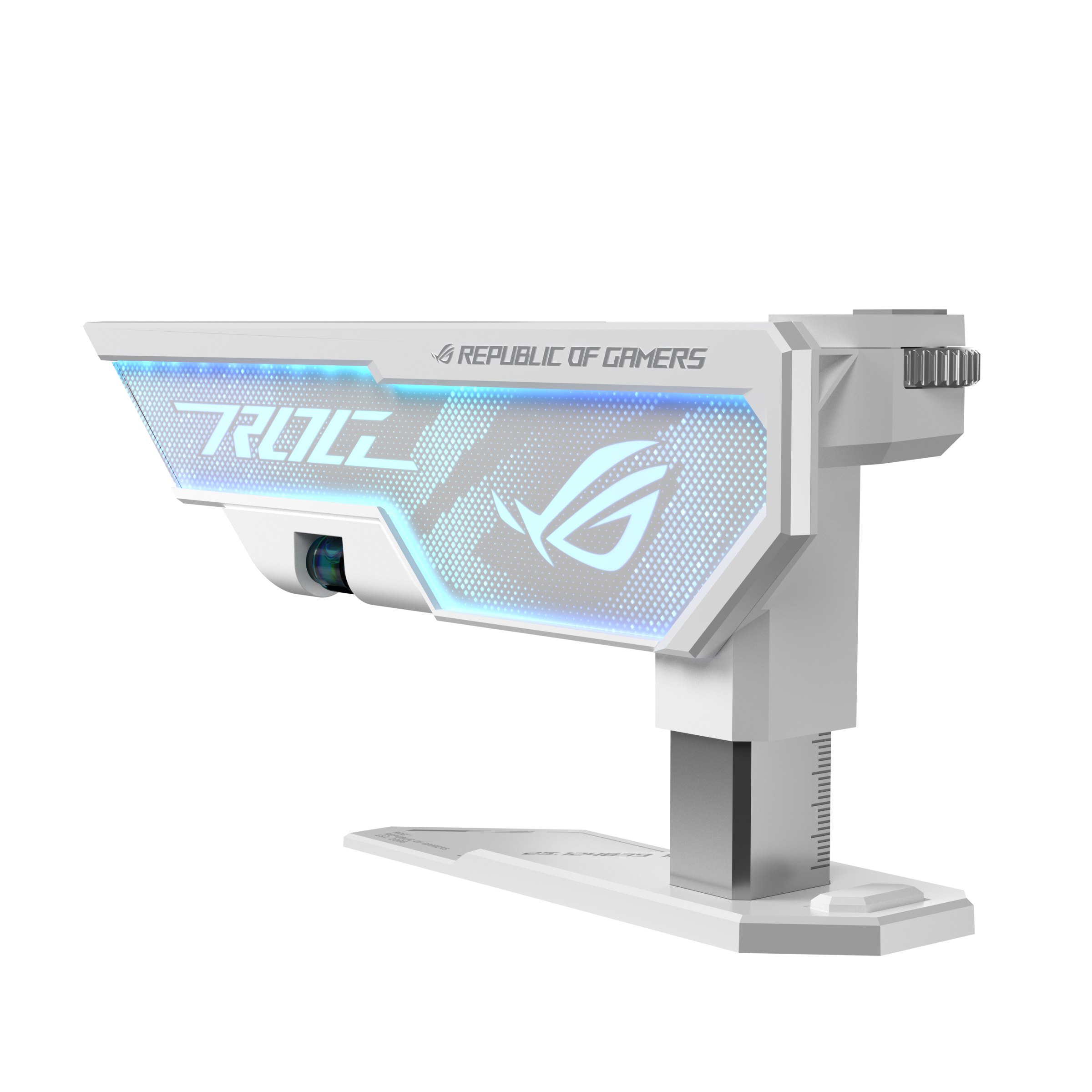 Componente gaming bianco con il logo Republic of Gamers.