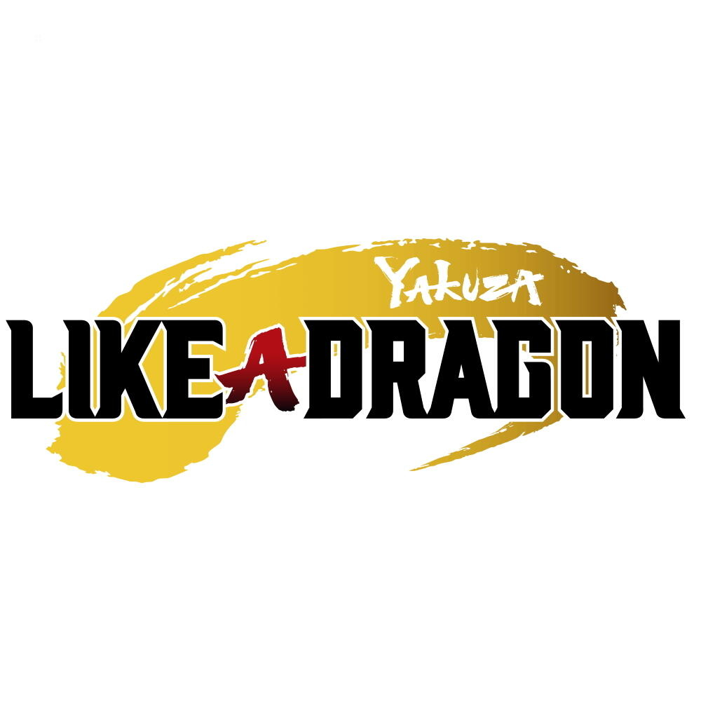 Logo Yakuza Like a Dragon na żółtym tle.